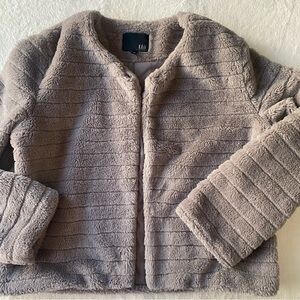 Kaii Jacket‎ Plush Faux Fur Gray Size XL open